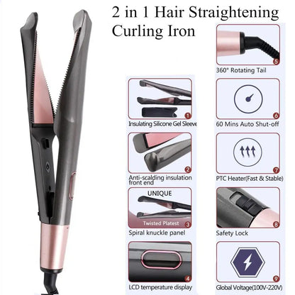 2-In-1 Hair Straightener And Curler